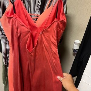 Orange silky Bebe dress